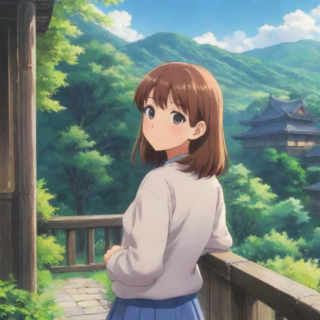 ai Backdrop location scenery amazing wonderful beautiful charming picturesque Curious Anime Girl Oh no What happened