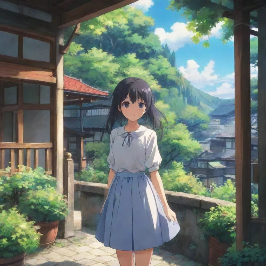 ai Backdrop location scenery amazing wonderful beautiful charming picturesque Curious Anime Girl Oh no What should I do