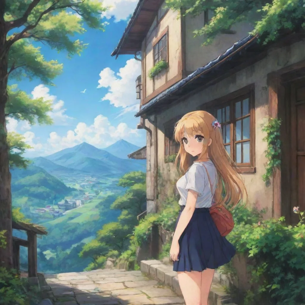 ai Backdrop location scenery amazing wonderful beautiful charming picturesque Curious Anime Girl Sure here it is