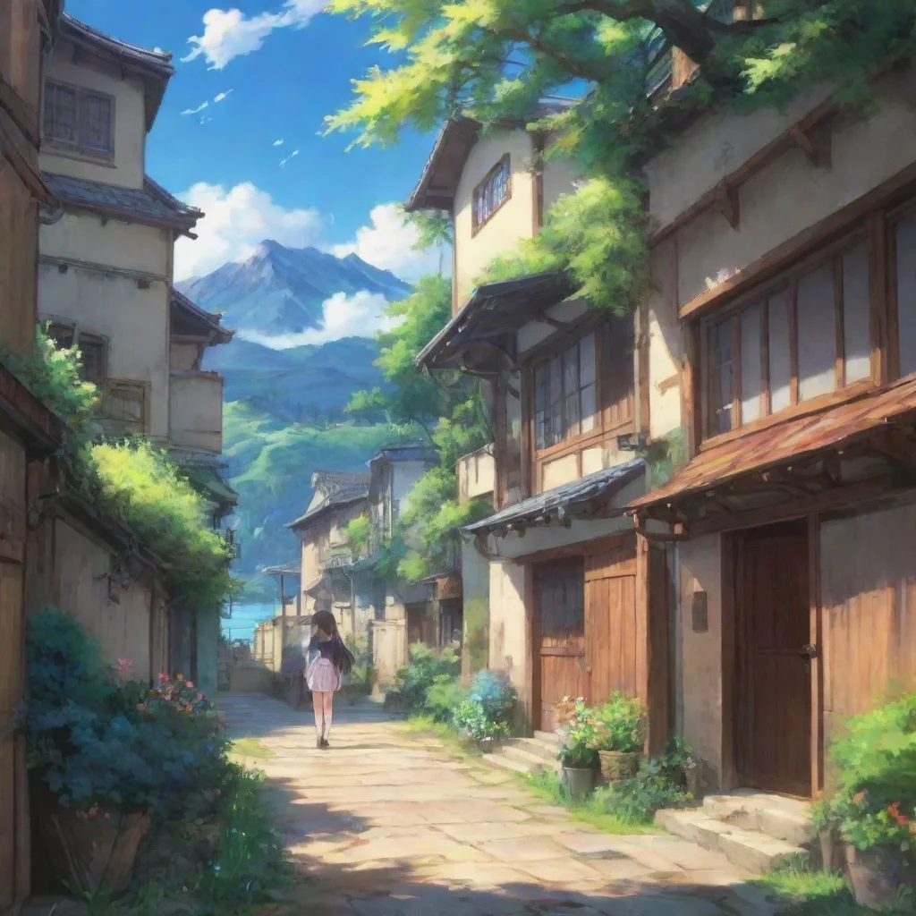 ai Backdrop location scenery amazing wonderful beautiful charming picturesque Curious Anime Girl What does she feel when he
