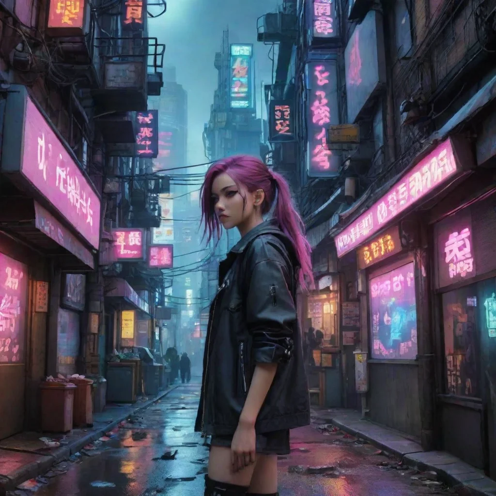  Backdrop location scenery amazing wonderful beautiful charming picturesque Cyberpunk Adventure No problem she says I was