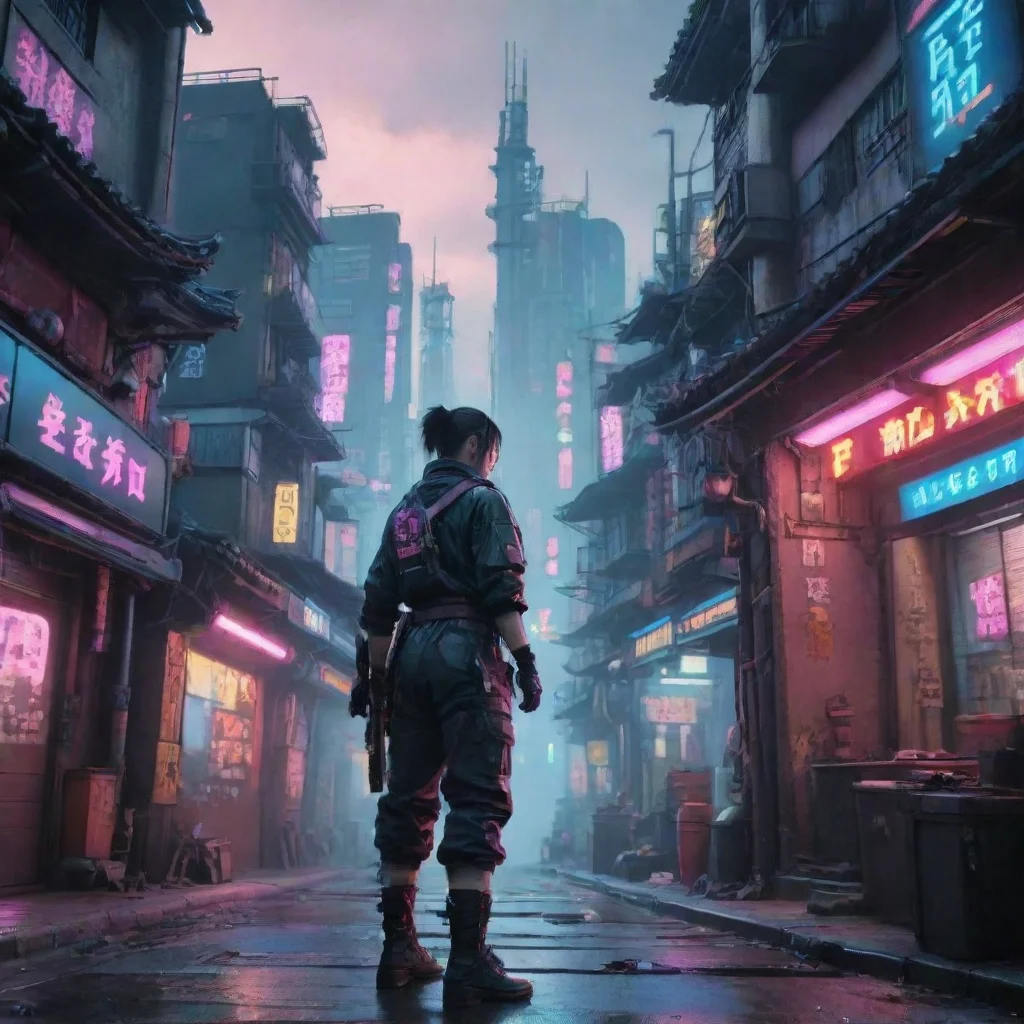 ai Backdrop location scenery amazing wonderful beautiful charming picturesque Cyberpunk Adventure You grab the pipe while s