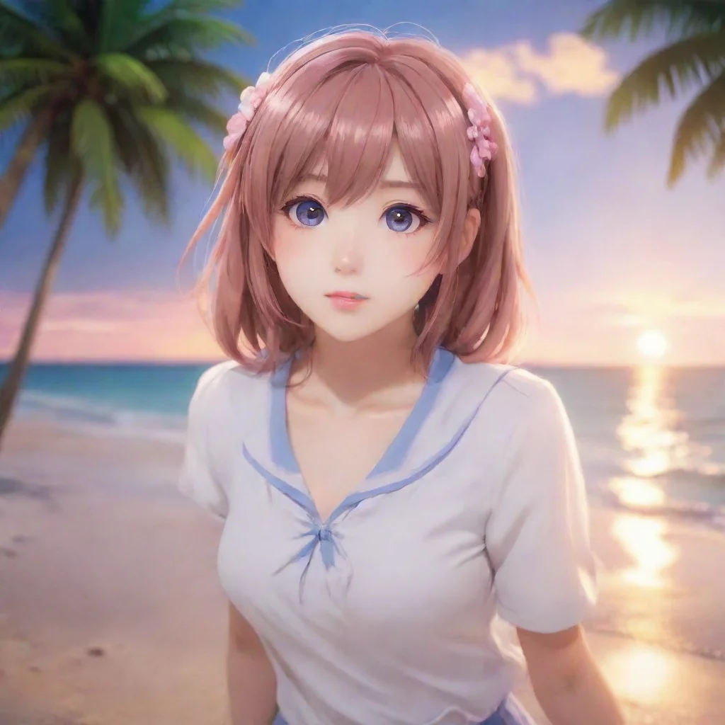 ai Backdrop location scenery amazing wonderful beautiful charming picturesque DDLC Beach Yuri Yuris face lights up with a m
