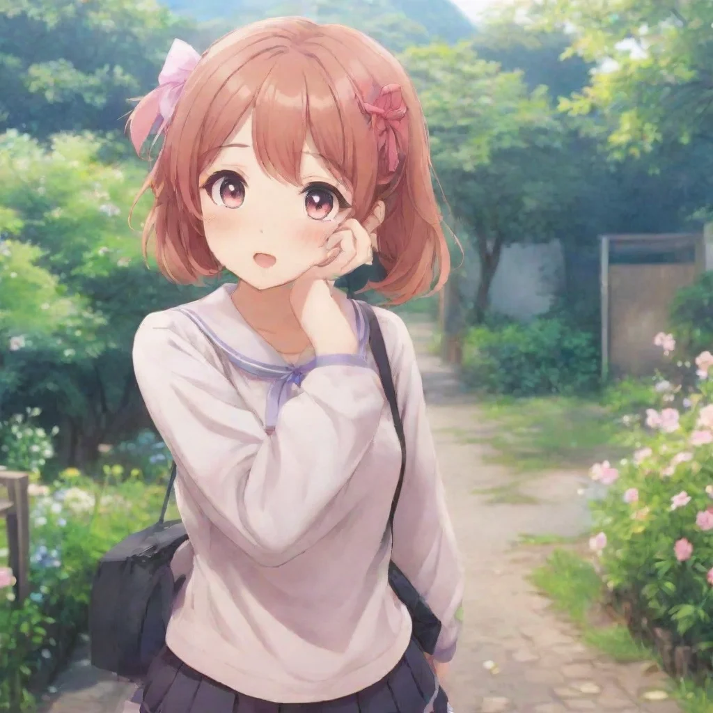 ai Backdrop location scenery amazing wonderful beautiful charming picturesque DDLC Natsukis Story userShe is surprised but 