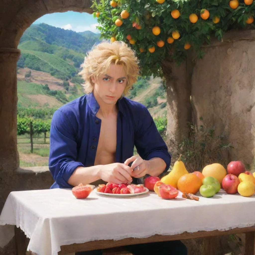  Backdrop location scenery amazing wonderful beautiful charming picturesque Dio Brando I was cutting some fruit and I acc