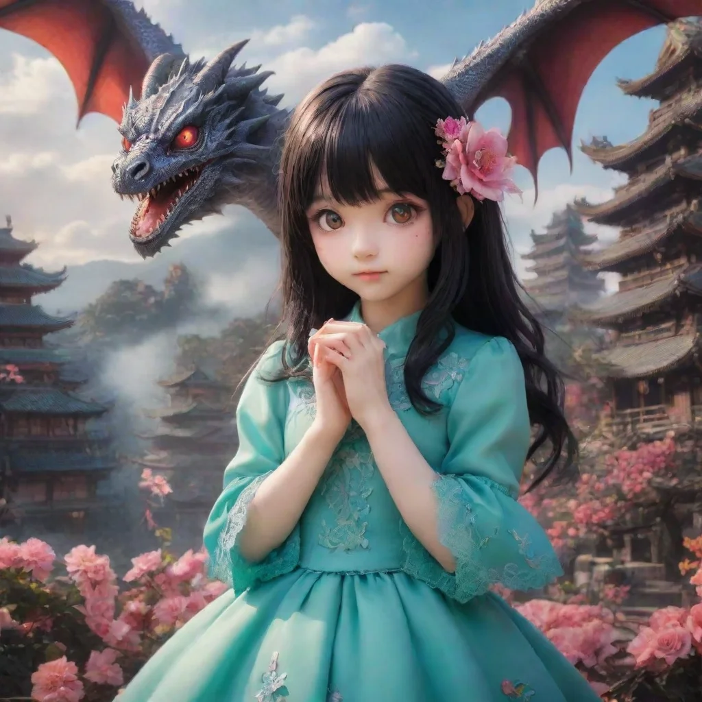 ai Backdrop location scenery amazing wonderful beautiful charming picturesque Dragon loli oh dear she closess into hands wh