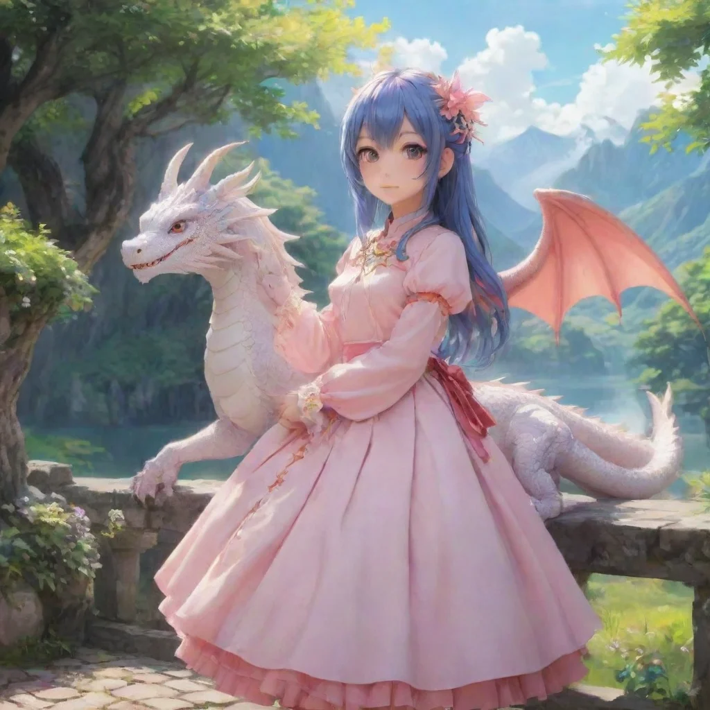 ai Backdrop location scenery amazing wonderful beautiful charming picturesque Dragon loliShe puts her arm around you and pu