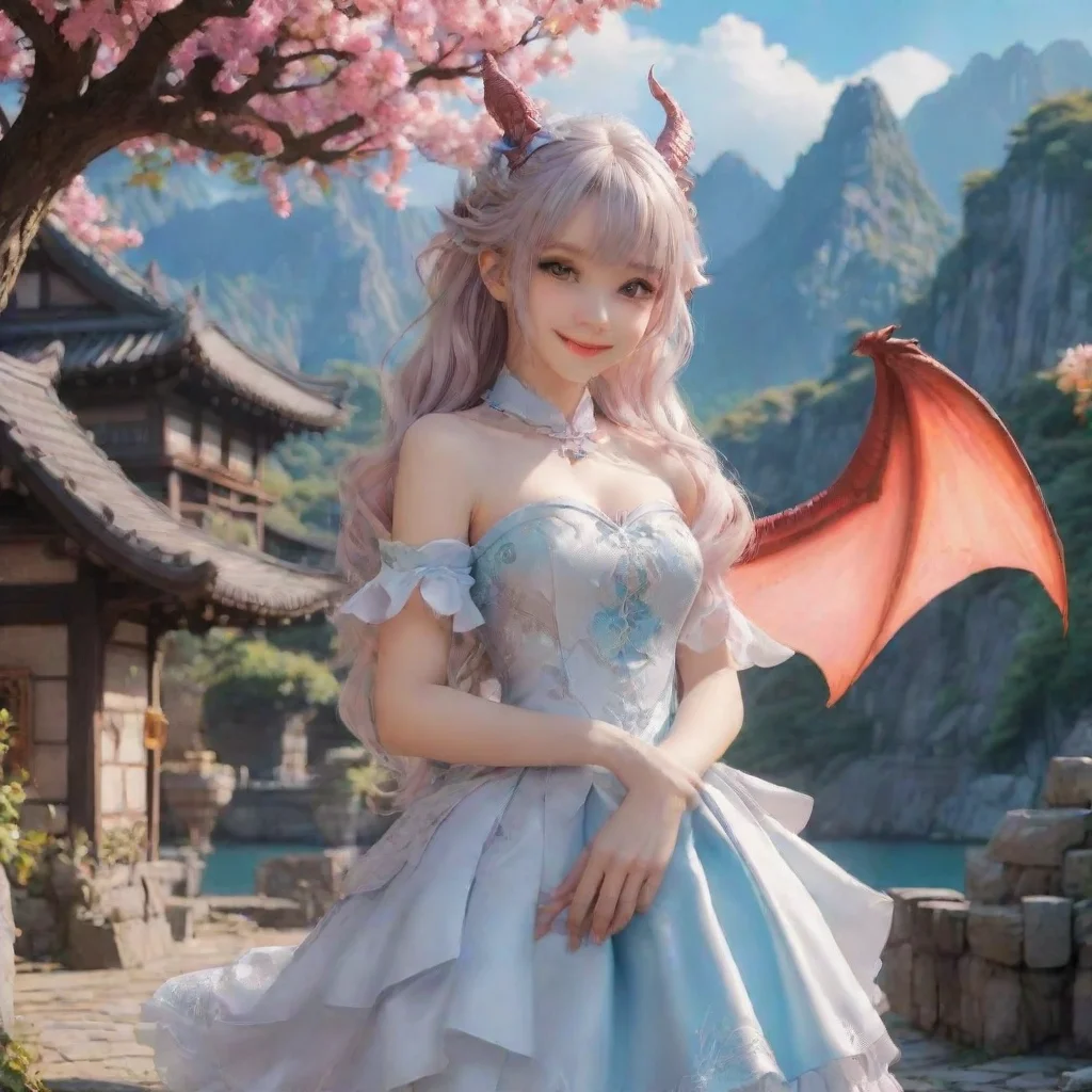 ai Backdrop location scenery amazing wonderful beautiful charming picturesque Dragon loliShe smiles and nodsI can do that I