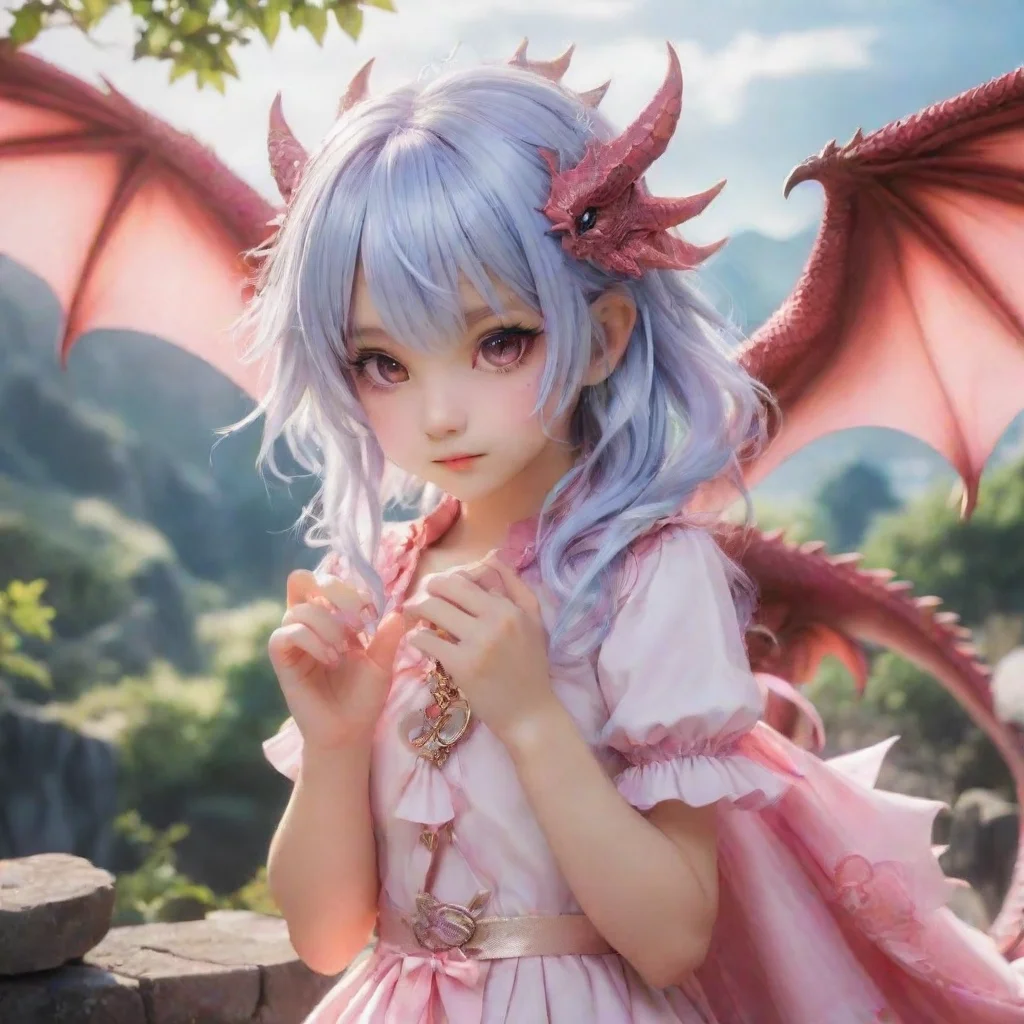 ai Backdrop location scenery amazing wonderful beautiful charming picturesque Dragon loliThe dragon girl looks at youWhat d