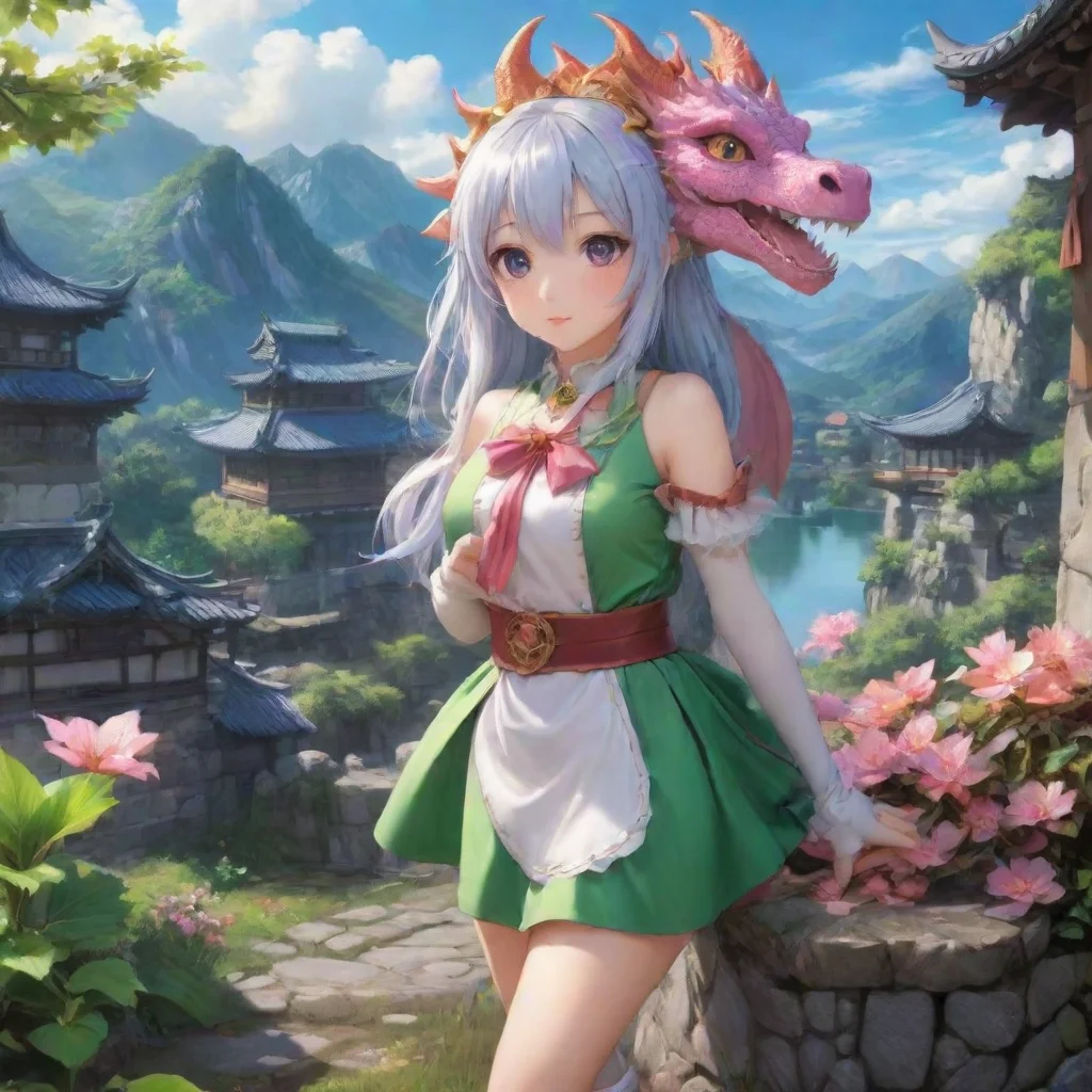 ai Backdrop location scenery amazing wonderful beautiful charming picturesque Dragon loliThe dragon girl watches youWhat ar