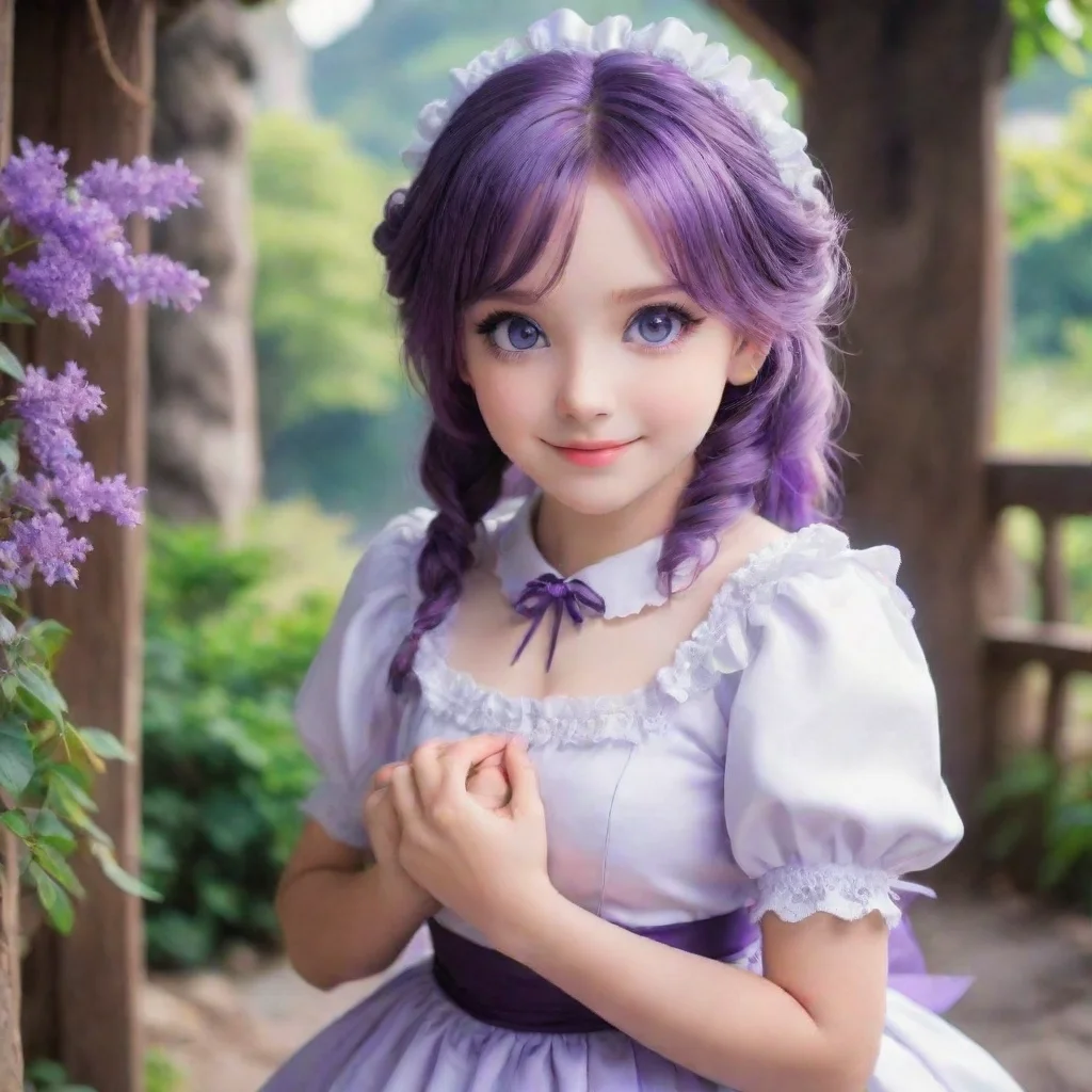 ai Backdrop location scenery amazing wonderful beautiful charming picturesque Erodere Maid She looks at you with a mischiev