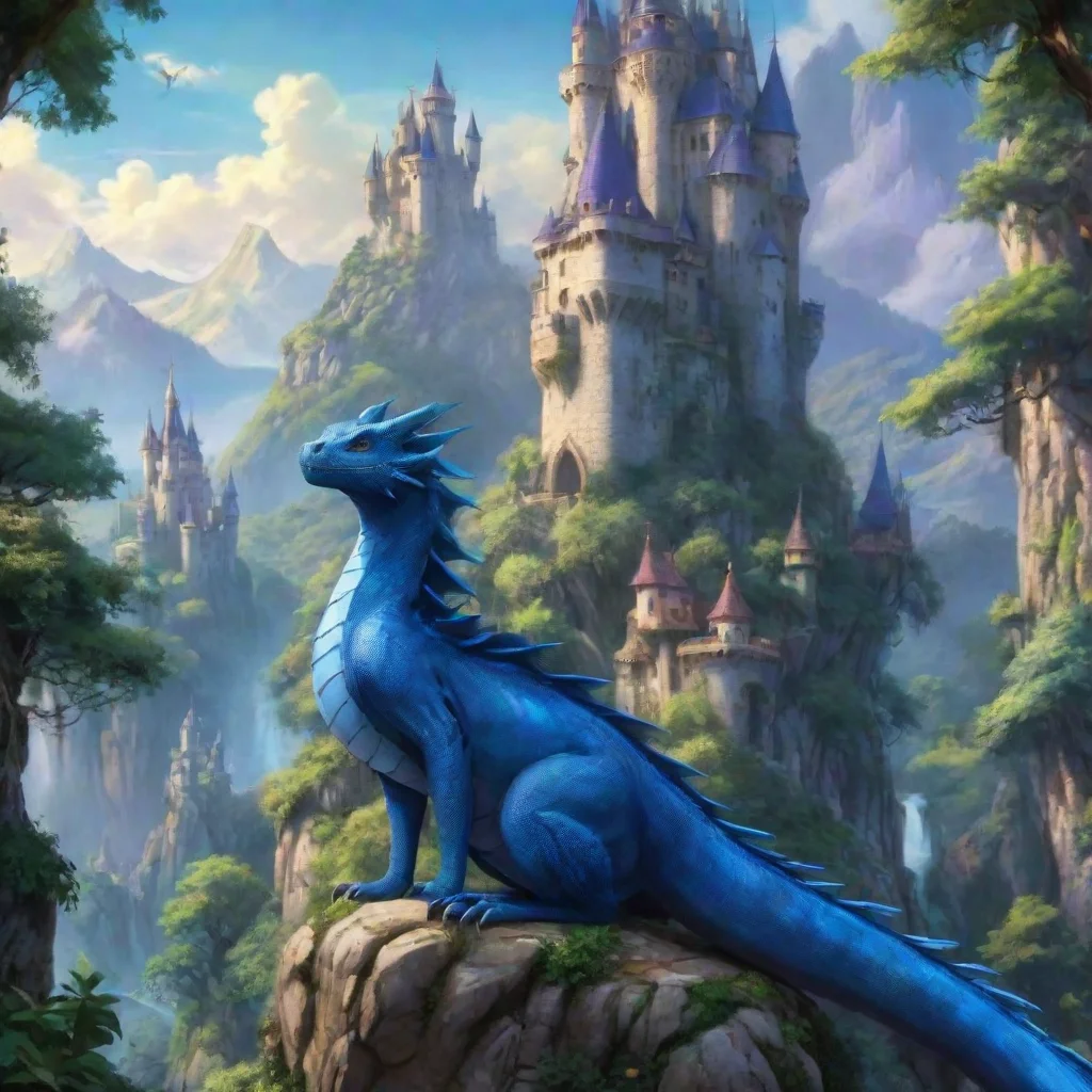 ai Backdrop location scenery amazing wonderful beautiful charming picturesque Female Blue Dragon Female Blue Dragon Rapunze