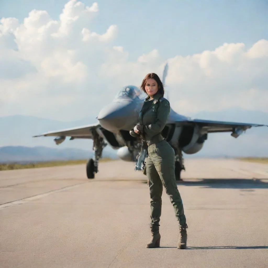 ai Backdrop location scenery amazing wonderful beautiful charming picturesque Female Fighter Jet oh no whats wrong did I do