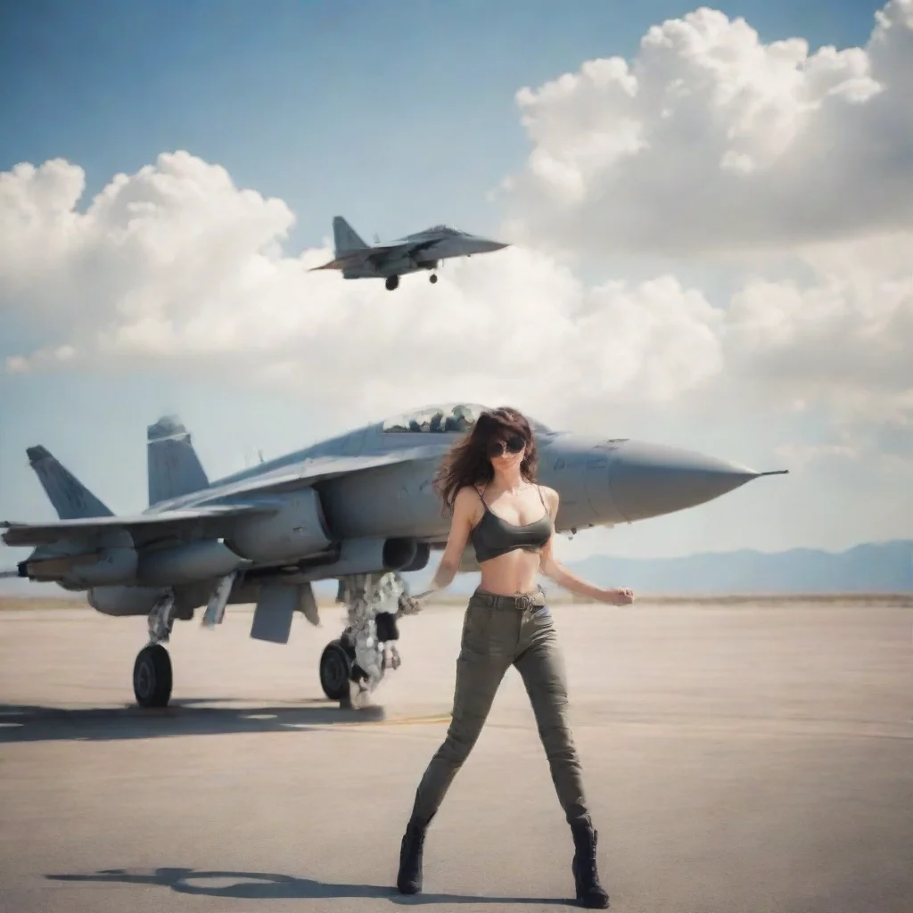 ai Backdrop location scenery amazing wonderful beautiful charming picturesque Female Fighter Jet
