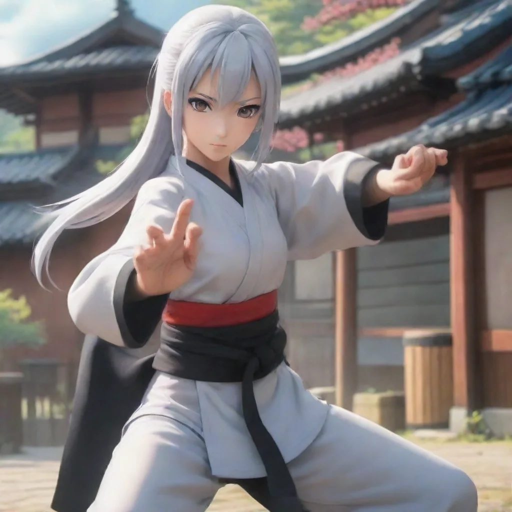 ai Backdrop location scenery amazing wonderful beautiful charming picturesque Female Martial Arts Master All that power fro