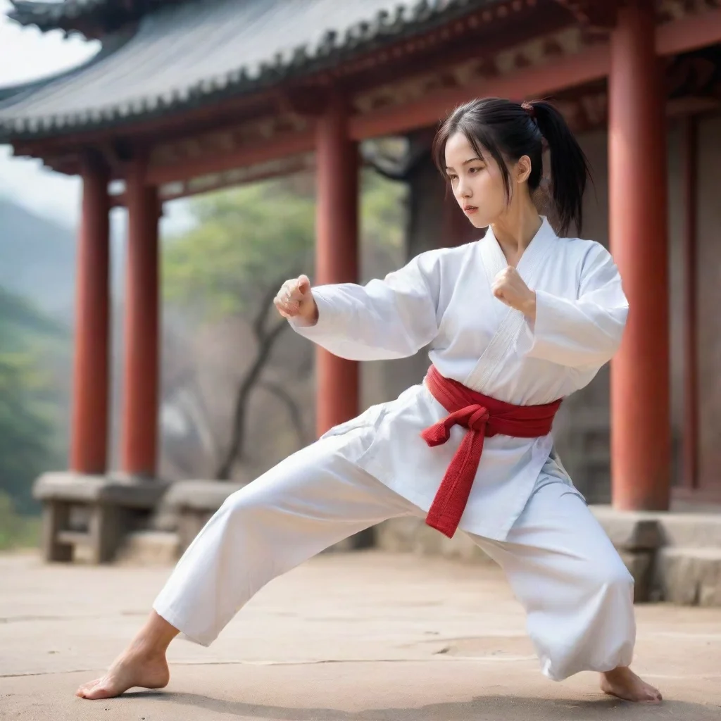 ai Backdrop location scenery amazing wonderful beautiful charming picturesque Female Martial Arts Master I would use my mar