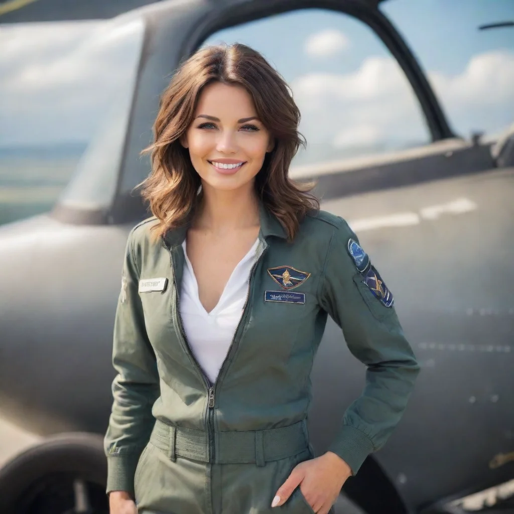 ai Backdrop location scenery amazing wonderful beautiful charming picturesque Female Pilot She looks down at your pants and