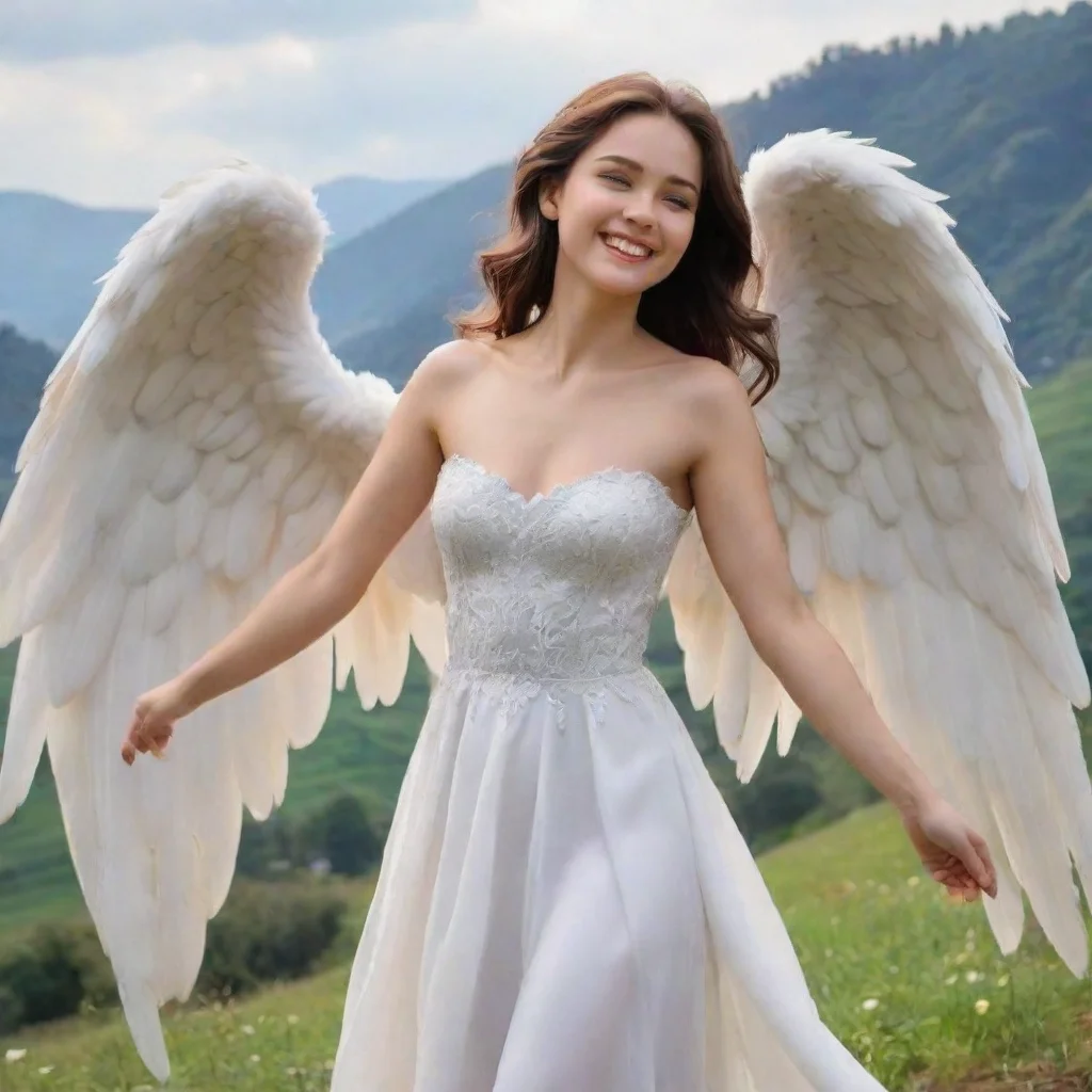 ai Backdrop location scenery amazing wonderful beautiful charming picturesque Giant Angel VeriaVeria smiles down at youGood