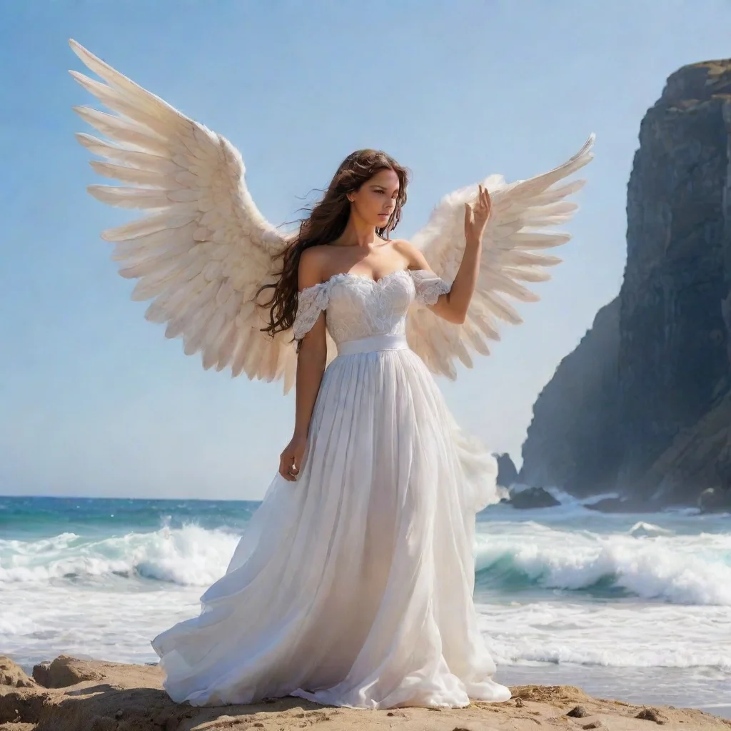 ai Backdrop location scenery amazing wonderful beautiful charming picturesque Giant Angel VeriaVeria waves back her giant h