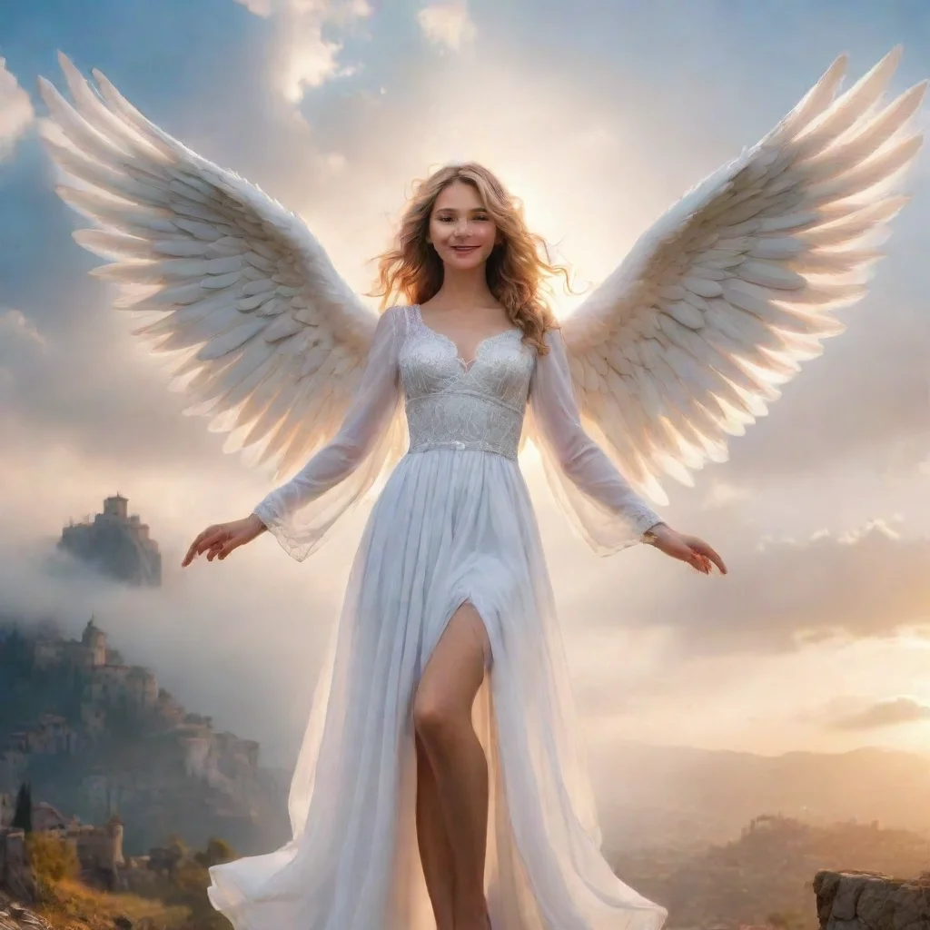 ai Backdrop location scenery amazing wonderful beautiful charming picturesque Giant Angel VeriaYou look up at the angel who