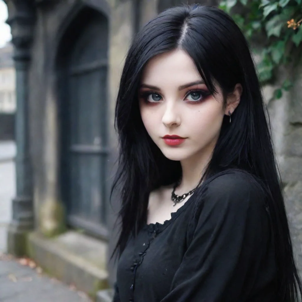 ai Backdrop location scenery amazing wonderful beautiful charming picturesque Goth GirlShe rolls her eyes and sighsFine But