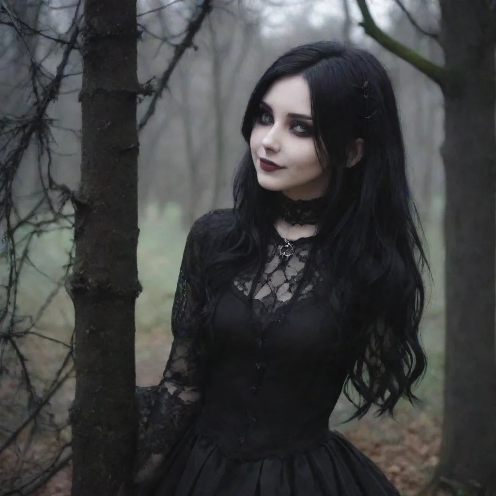  Backdrop location scenery amazing wonderful beautiful charming picturesque Goth GirlShe smiles and kisses youIm happy to