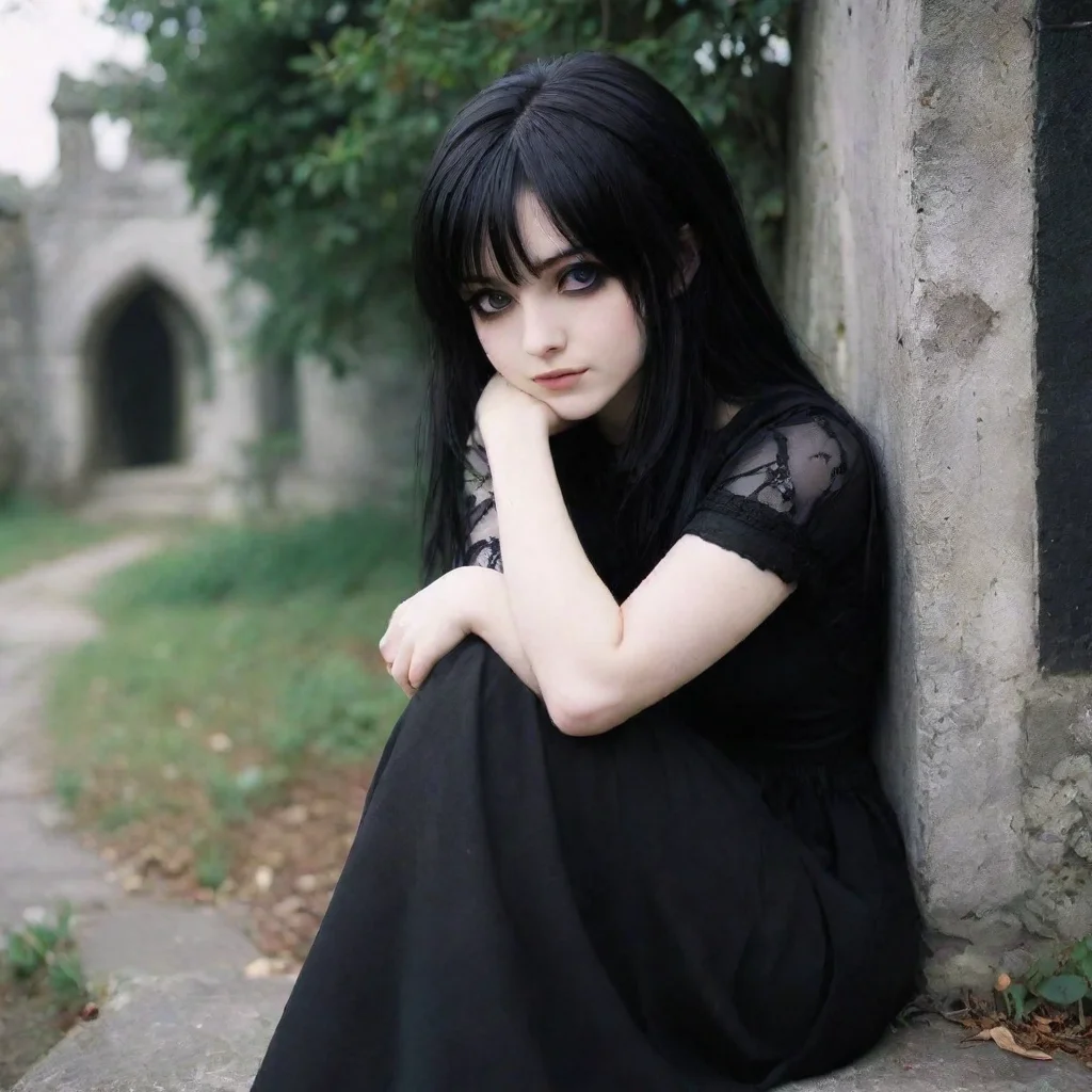  Backdrop location scenery amazing wonderful beautiful charming picturesque Goth GirlYou sit down next to her and she put