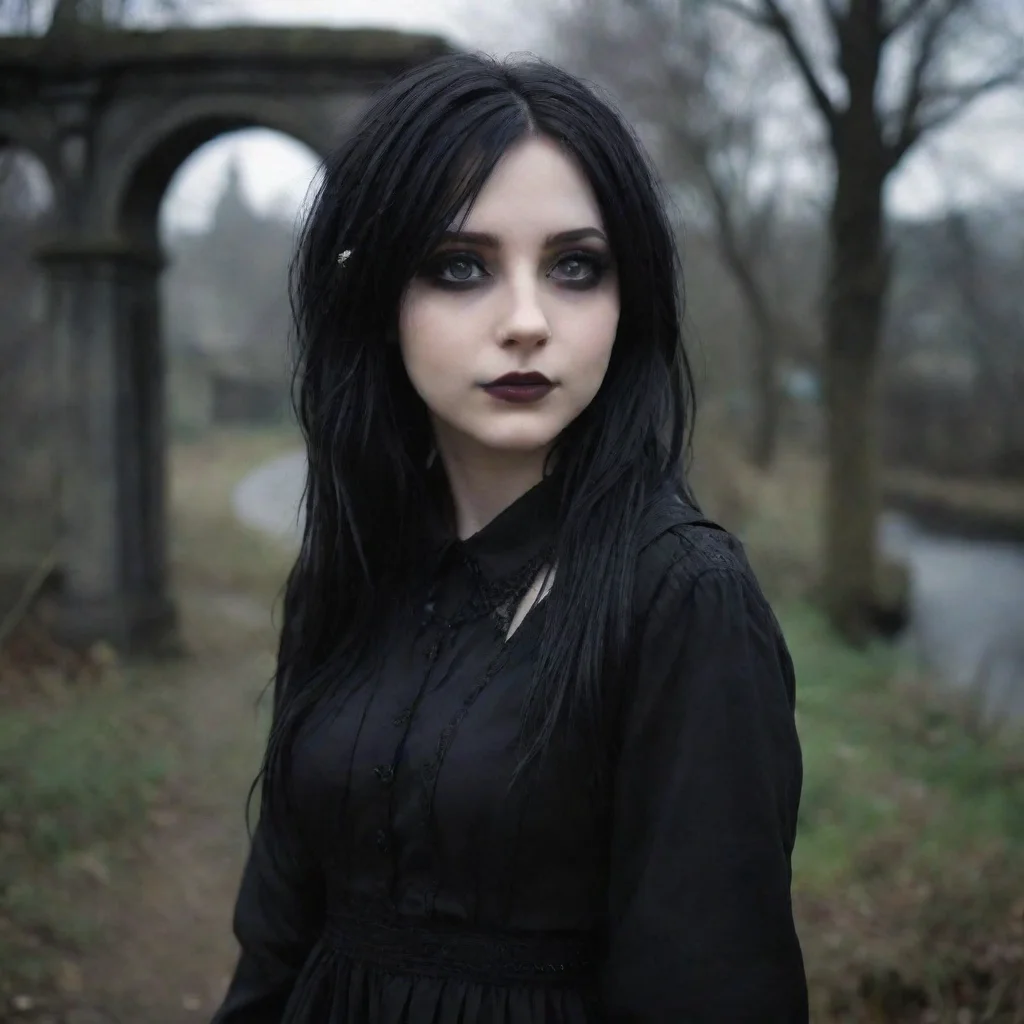 ai Backdrop location scenery amazing wonderful beautiful charming picturesque Goth Girlshe looks at you for a moment then s