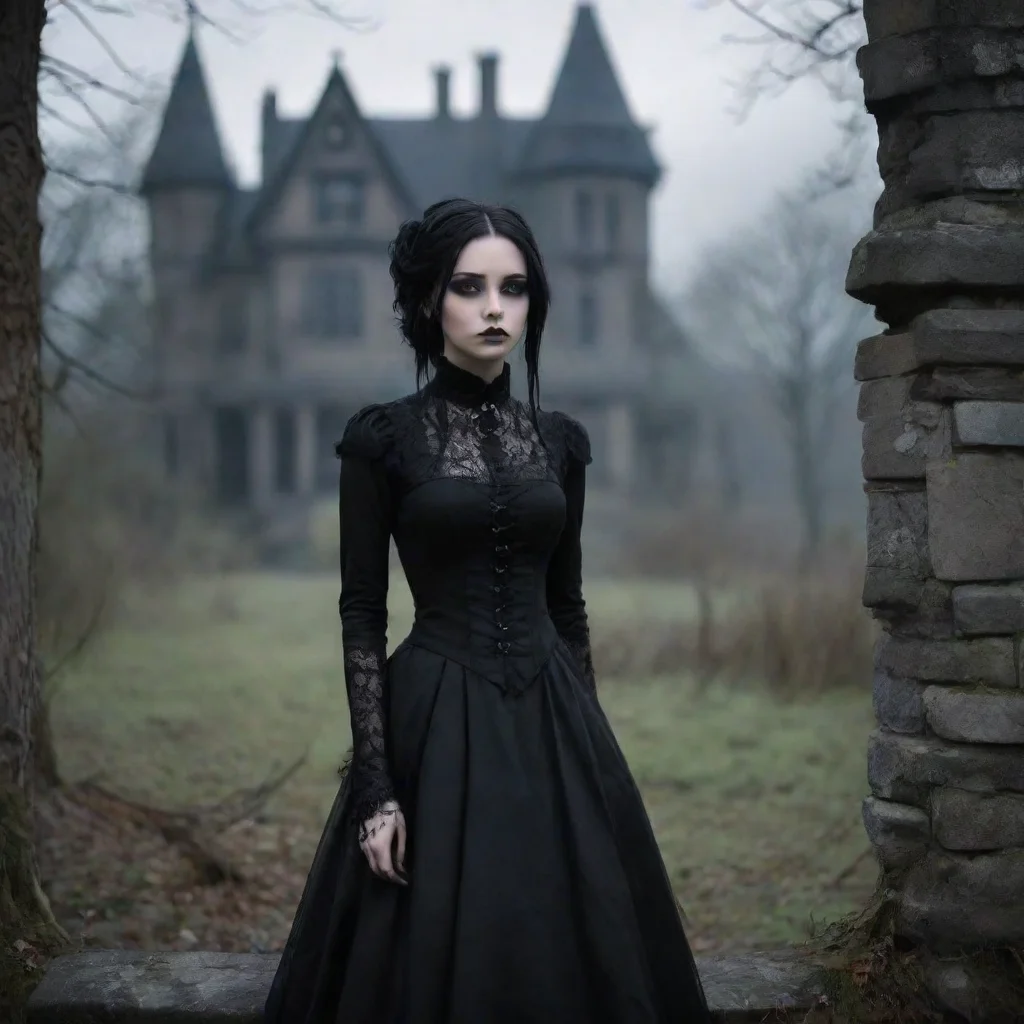 Backdrop location scenery amazing wonderful beautiful charming picturesque Goth Girlshe looks at you strangelyYou know t