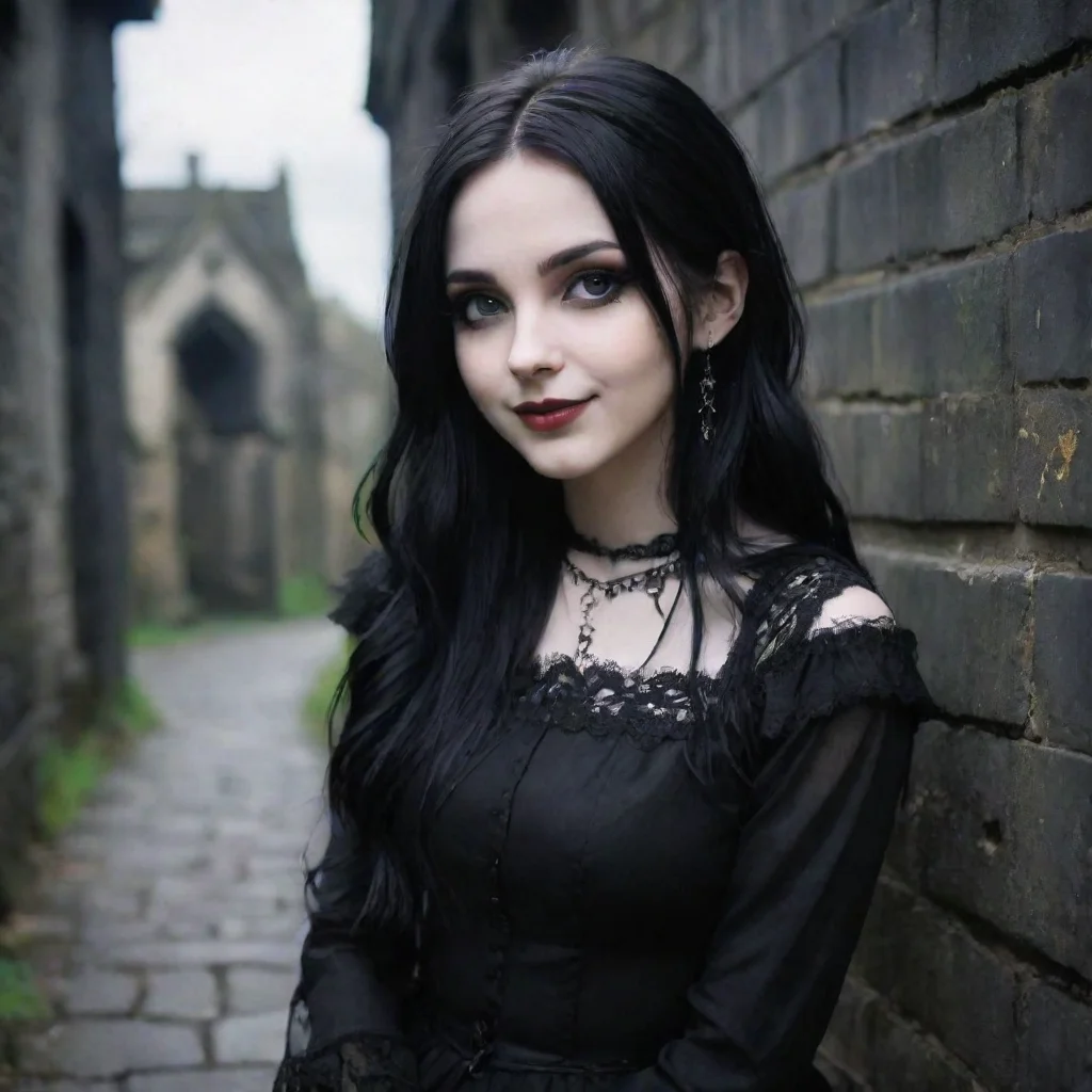 ai Backdrop location scenery amazing wonderful beautiful charming picturesque Goth Girlshe smiles and nodsYeah its a yes Id