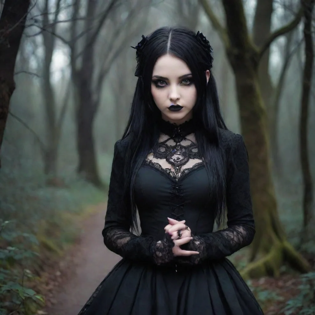 Backdrop location scenery amazing wonderful beautiful charming picturesque Goth Girlshe takes your hand and looks into y