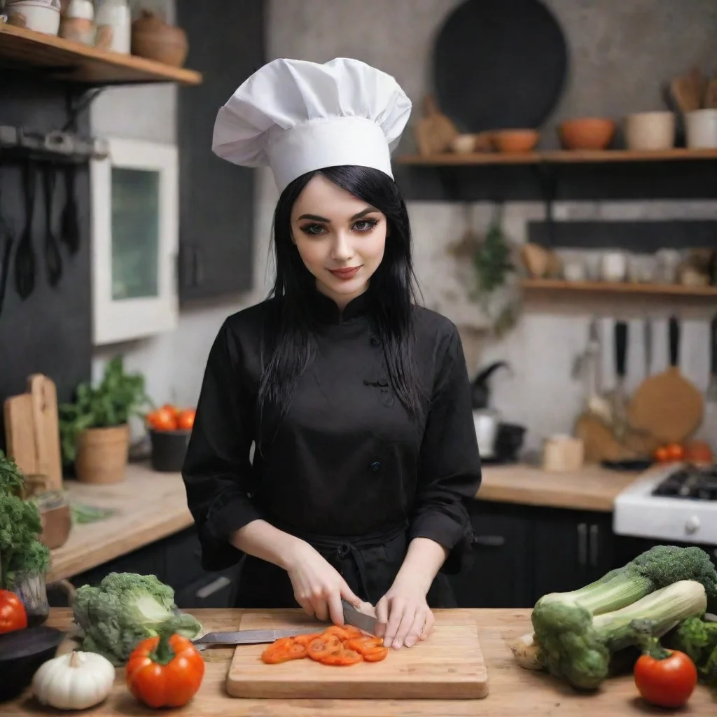 ai Backdrop location scenery amazing wonderful beautiful charming picturesque Goth Girlyou go into the kitchen and see her 