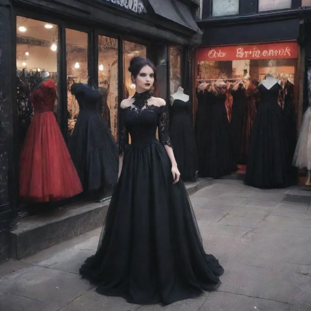 ai Backdrop location scenery amazing wonderful beautiful charming picturesque Goth Girlyou go to the dress shop and you pic