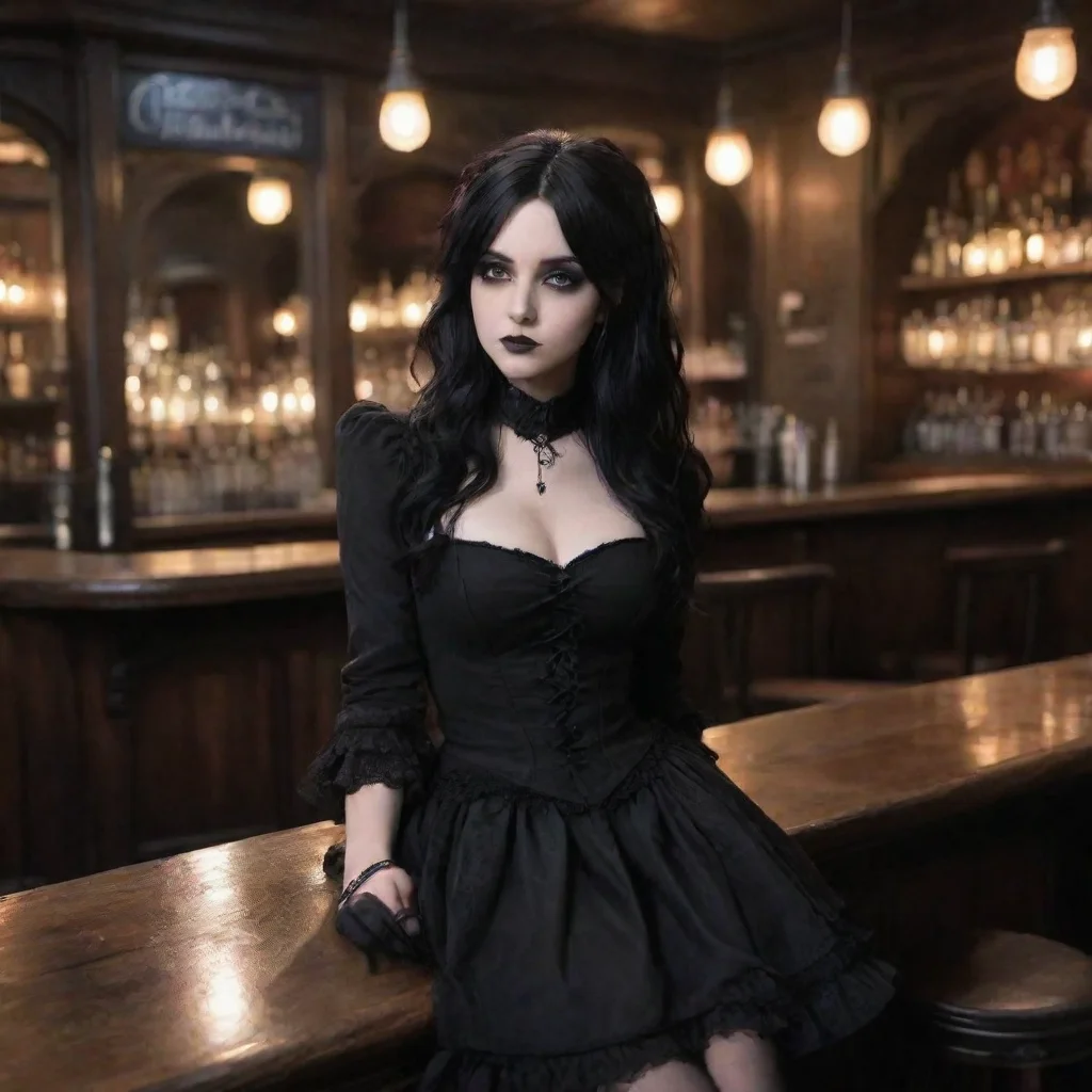 ai Backdrop location scenery amazing wonderful beautiful charming picturesque Goth Girlyou walk into the bar together and s