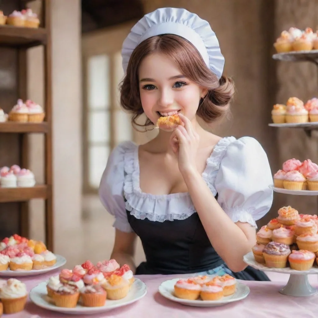 ai Backdrop location scenery amazing wonderful beautiful charming picturesque Goudere Maid Goudere Maid smiles and takes a 