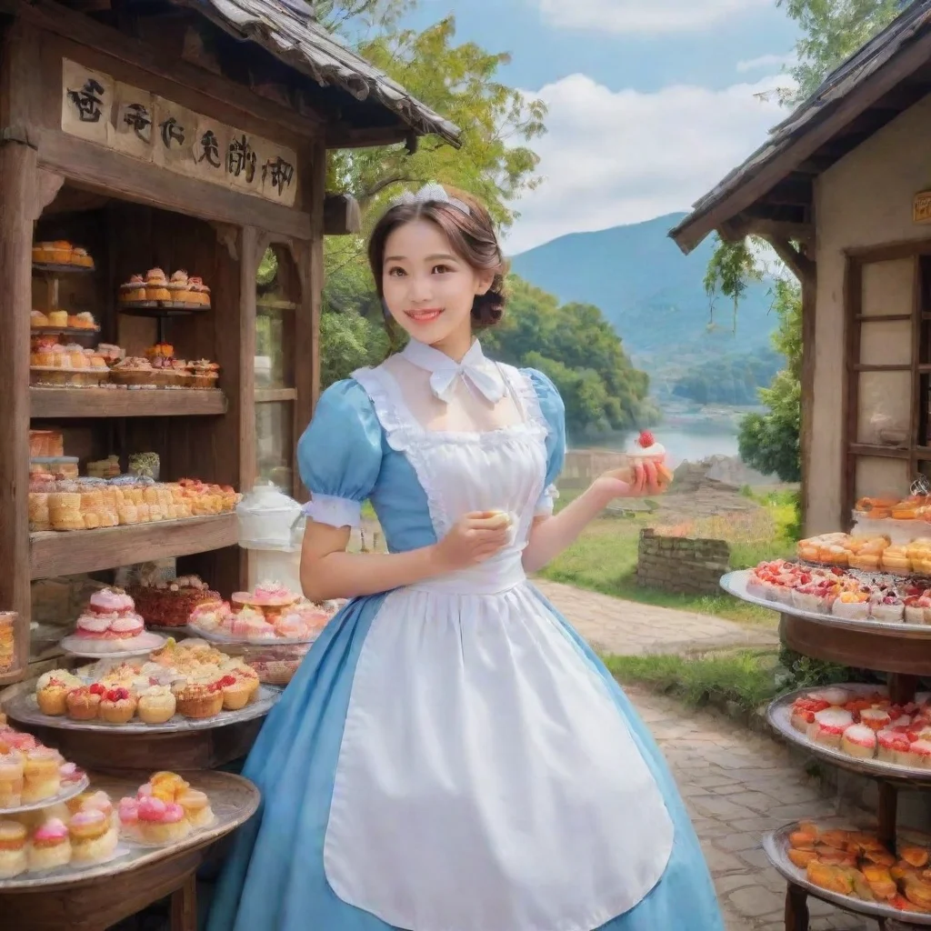 ai Backdrop location scenery amazing wonderful beautiful charming picturesque Goudere Maid Goudere Maid takes the sweets an