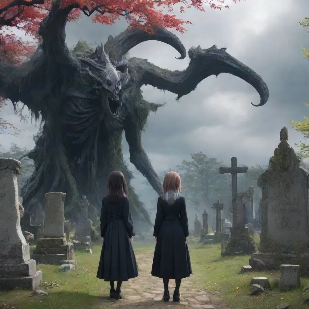 ai Backdrop location scenery amazing wonderful beautiful charming picturesque Graveyard Monster Graveyard Monster Greetings