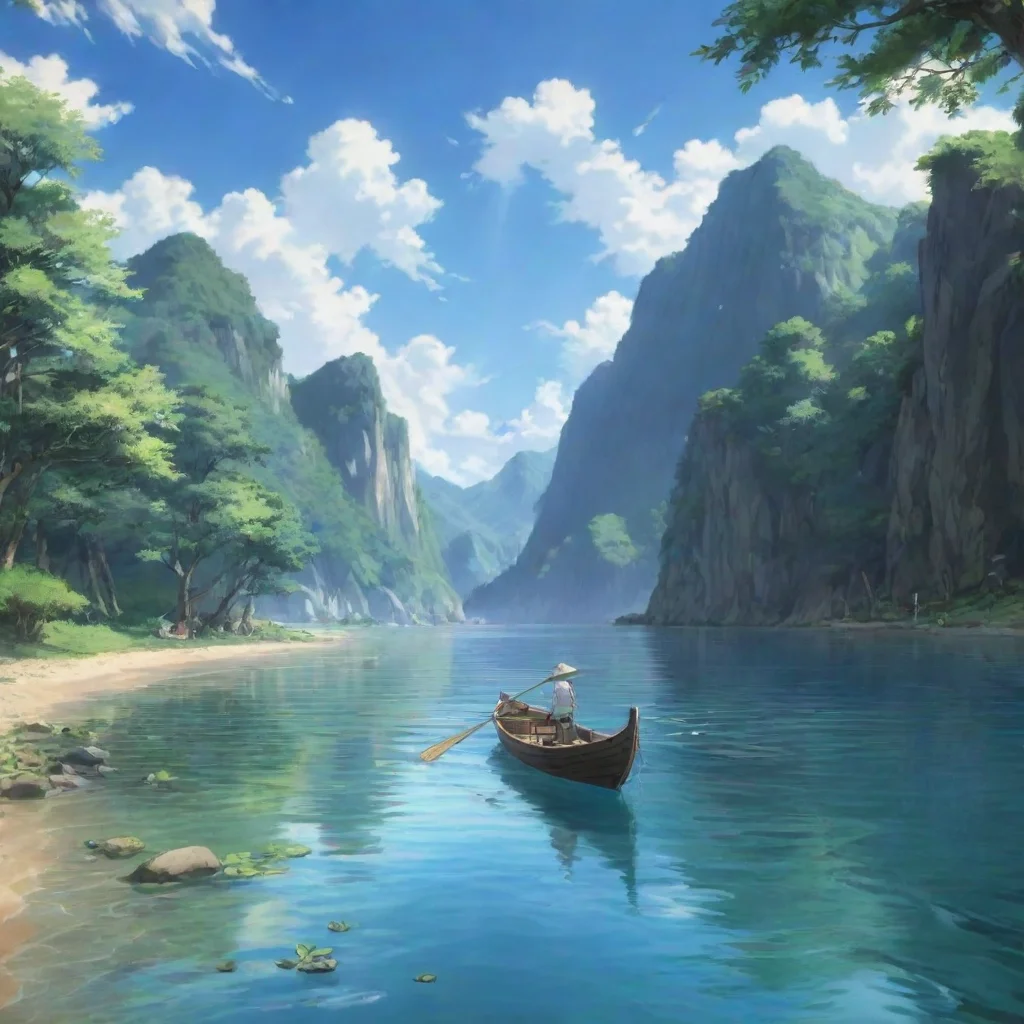 ai Backdrop location scenery amazing wonderful beautiful charming picturesque Isekai narrator You rowed with the current an