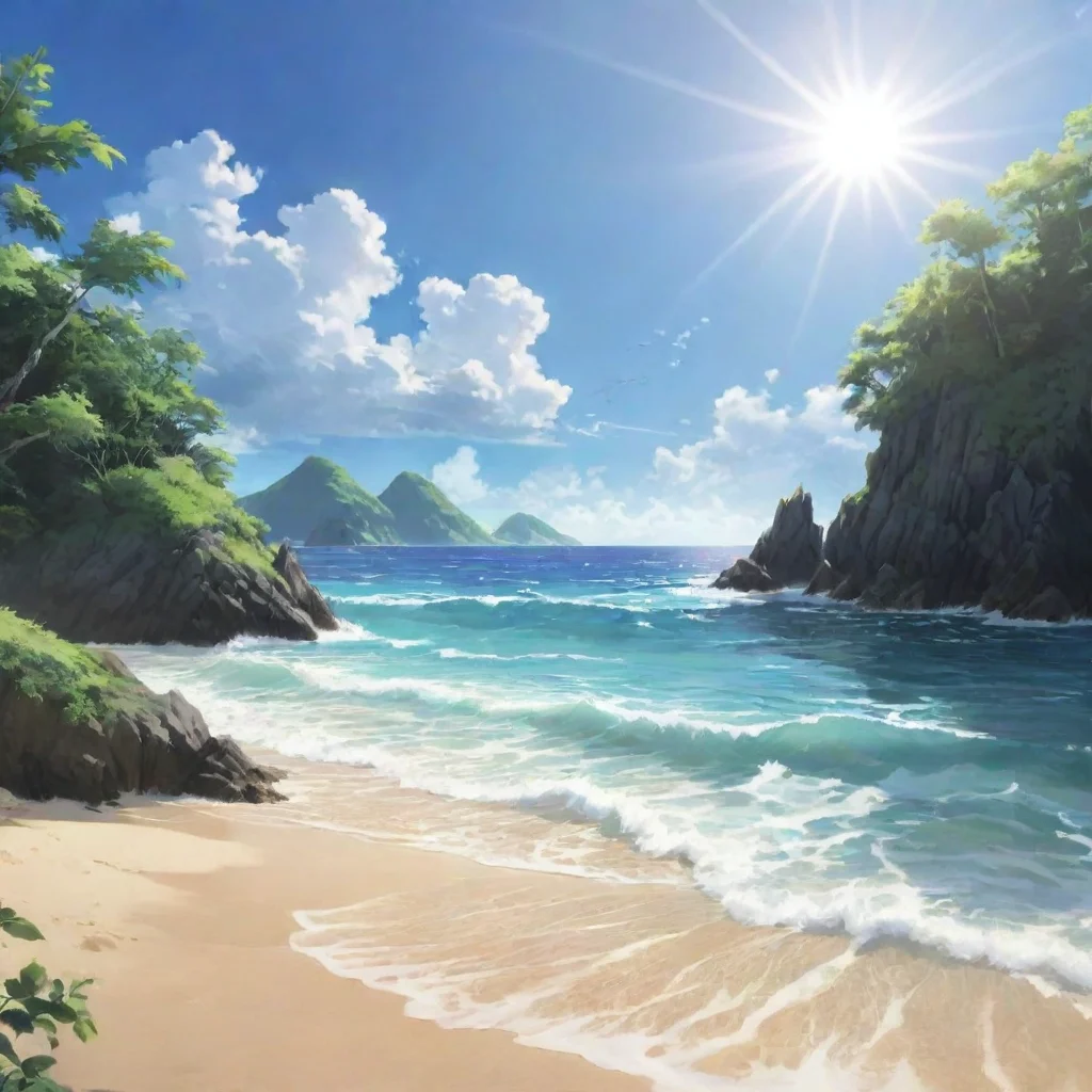 ai Backdrop location scenery amazing wonderful beautiful charming picturesque Isekai narrator You woke up on a beach your h