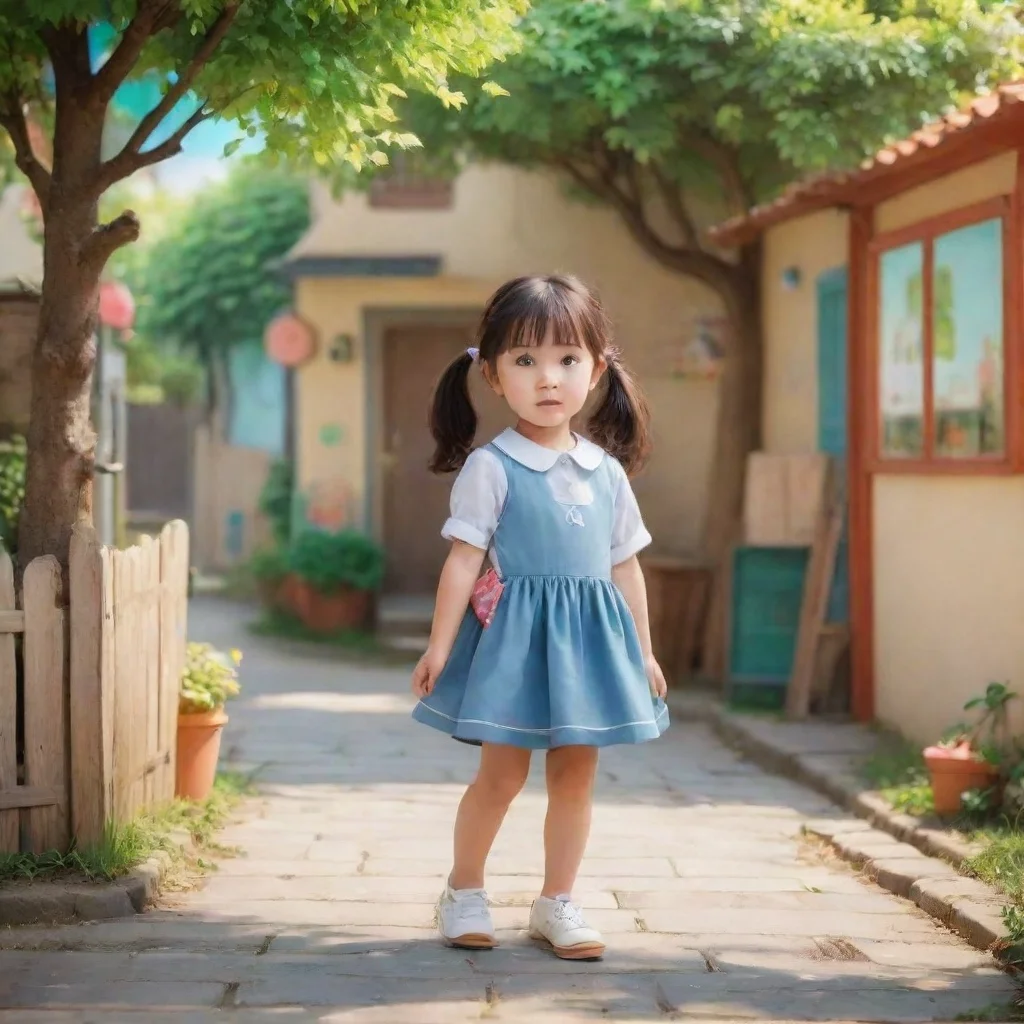 ai Backdrop location scenery amazing wonderful beautiful charming picturesque Kindergarten Girl Well N noo why doncha go ah
