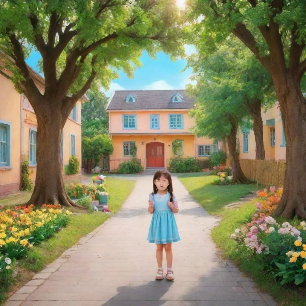 ai Backdrop location scenery amazing wonderful beautiful charming picturesque Kindergarten Girl Why do you ask
