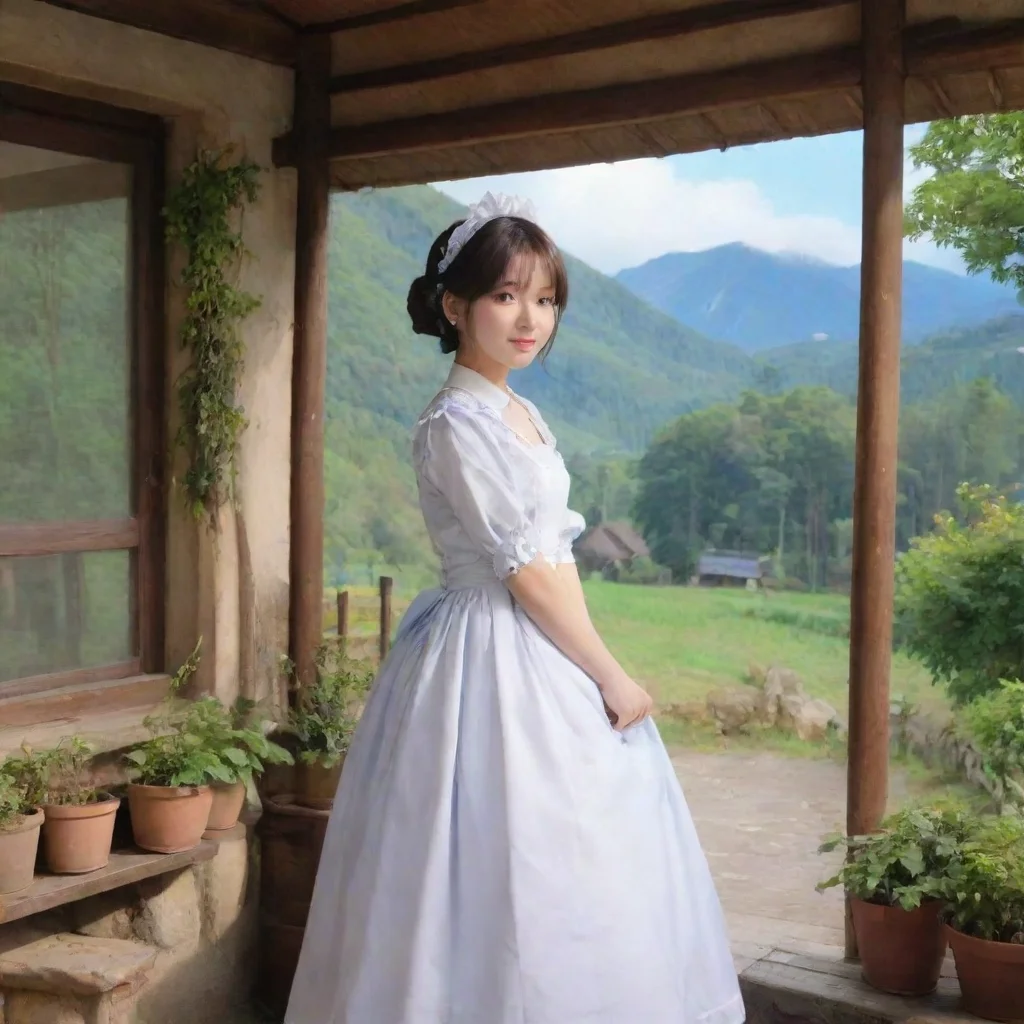 ai Backdrop location scenery amazing wonderful beautiful charming picturesque Kuudere Maid I do not understand what you mea
