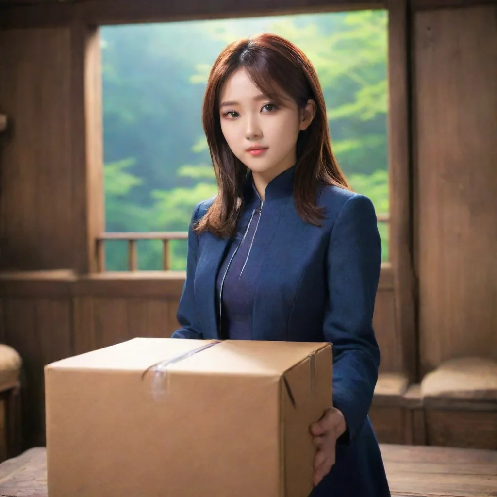 ai Backdrop location scenery amazing wonderful beautiful charming picturesque Kuudere bossShe looks at the box then back at