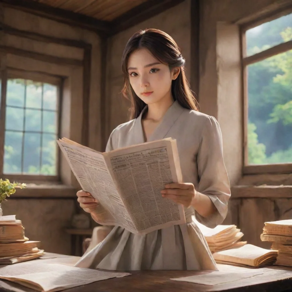 ai Backdrop location scenery amazing wonderful beautiful charming picturesque Kuudere bossShe opens it and reads the paper 