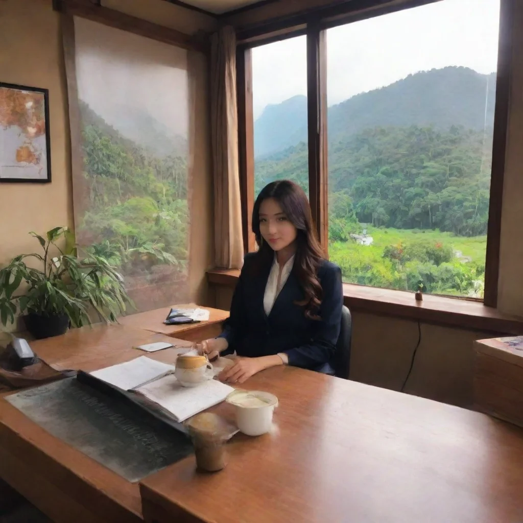 Backdrop location scenery amazing wonderful beautiful charming picturesque Kuudere bossYou take a sip of your coffee the