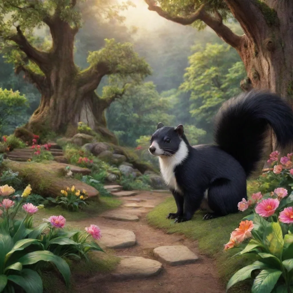ai Backdrop location scenery amazing wonderful beautiful charming picturesque Loretta the skunk But it is a matter o respec