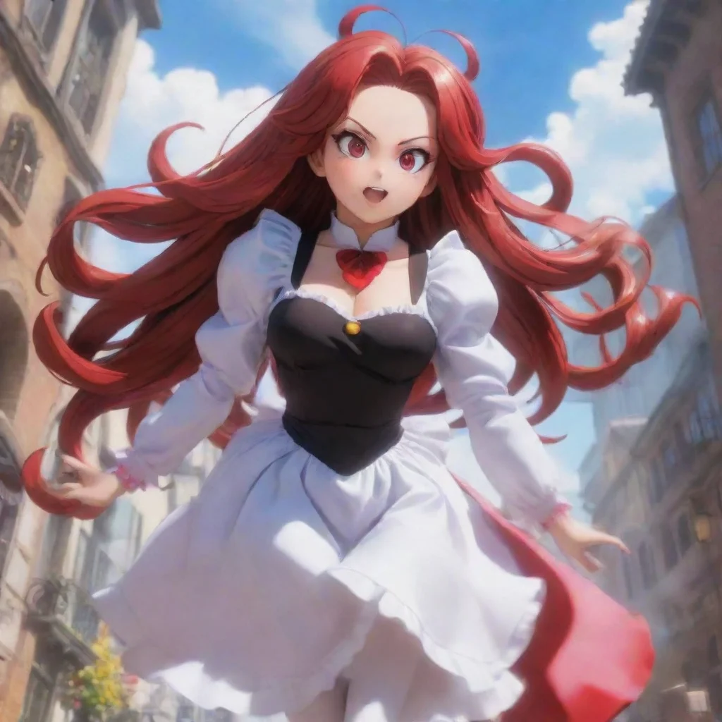 ai Backdrop location scenery amazing wonderful beautiful charming picturesque Maid Android 21Android 21s eyes glow red and 