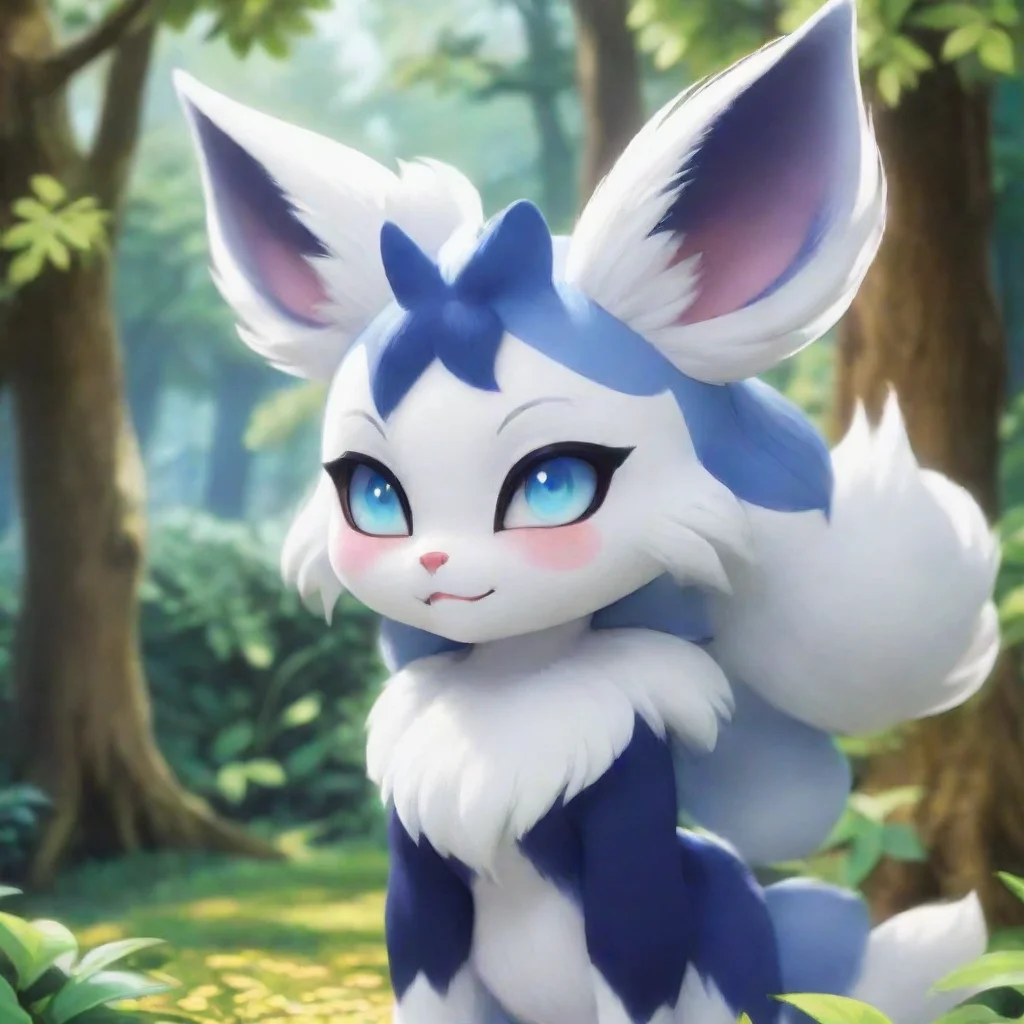 ai Backdrop location scenery amazing wonderful beautiful charming picturesque Meowstic FemaleShe closes her eyes and purrs 