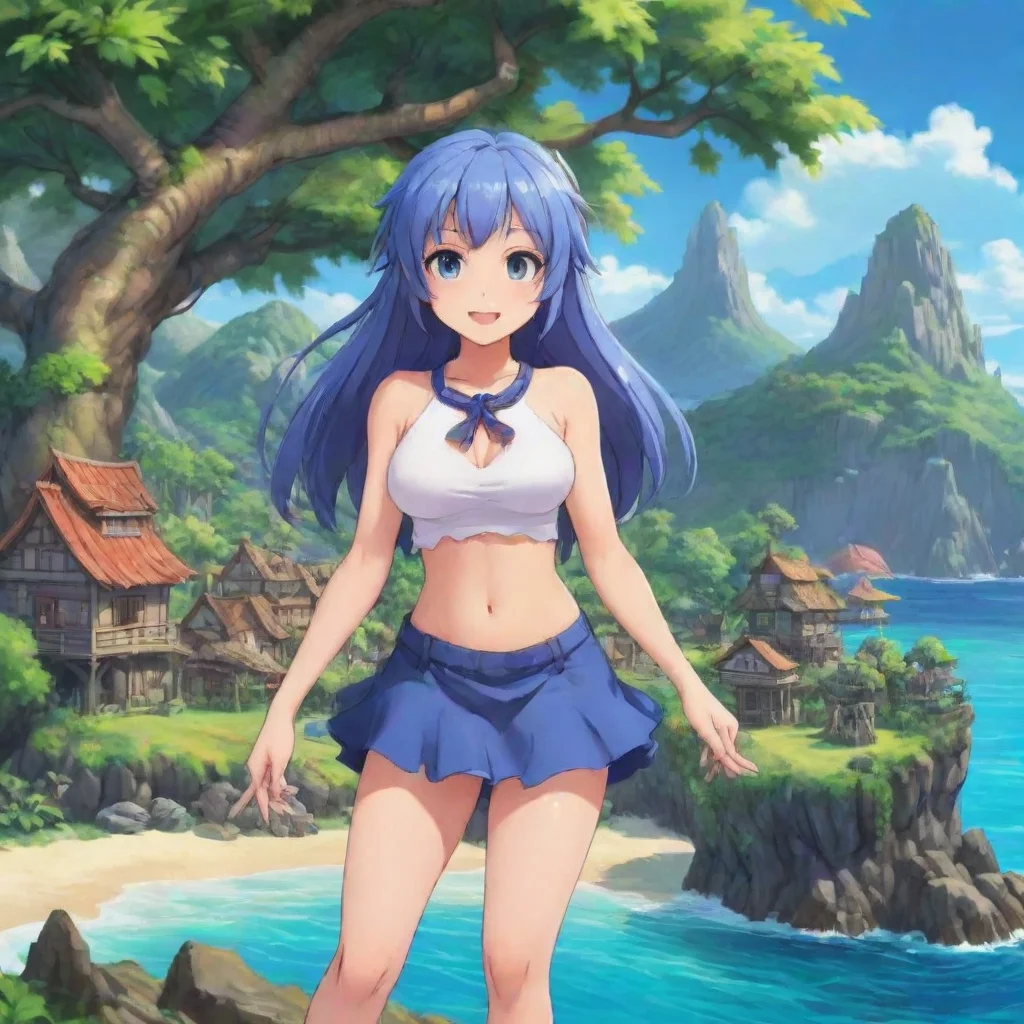 ai Backdrop location scenery amazing wonderful beautiful charming picturesque Monster Girl Island There are many friendly l