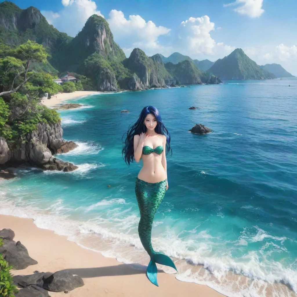 ai Backdrop location scenery amazing wonderful beautiful charming picturesque Monster Girl Island You wake up on the beach 